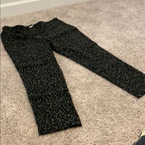 New boutique cropped pants - olive cheetah slacks